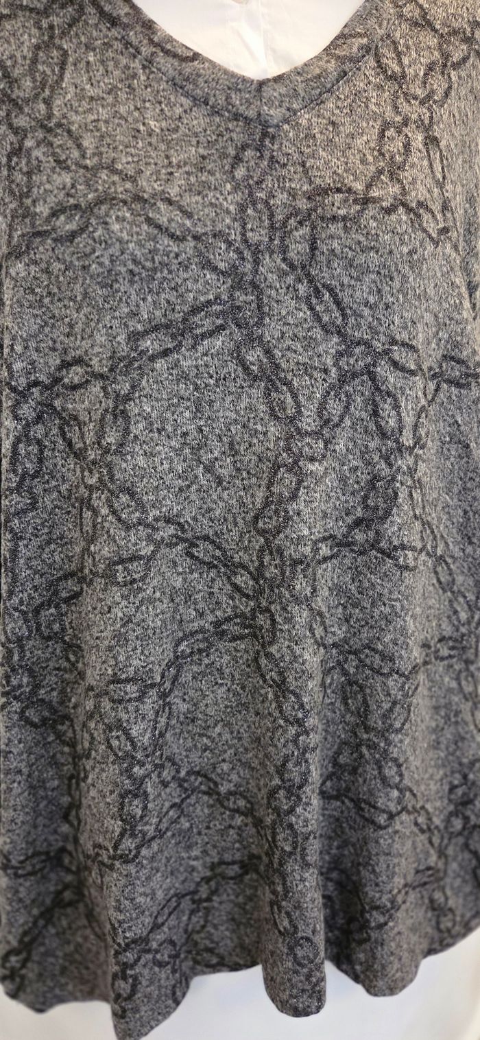 Tunique grise effet pull col chemise 🤍 chic & confortable – excellent état - photo numéro 3