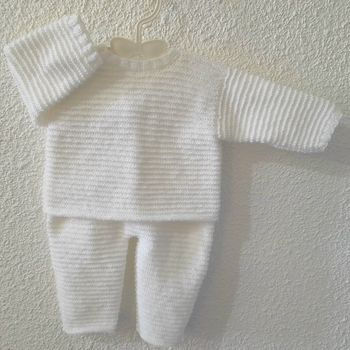 Ensemble bébé tricot fait main 1-3 mois – NEUF 
