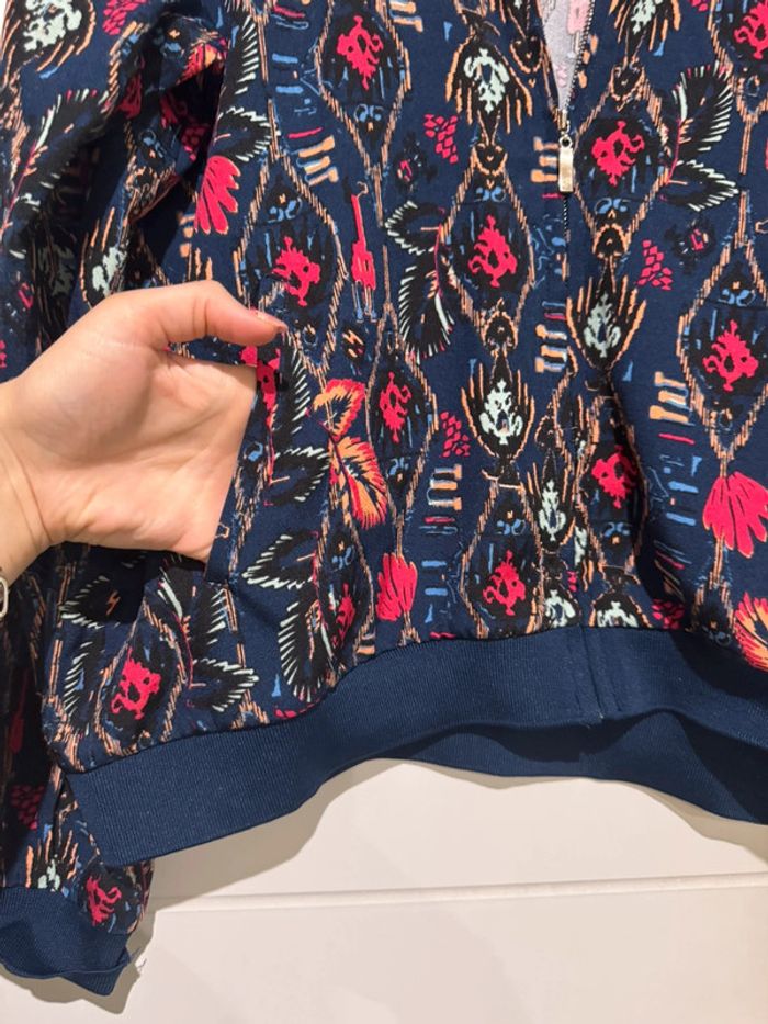 Veste légère bleu marine et colores fleuris - photo numéro 4