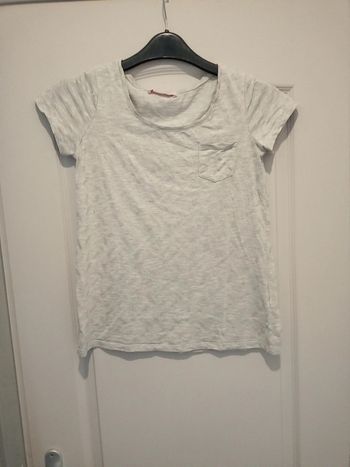 T-shirt gris/plumes