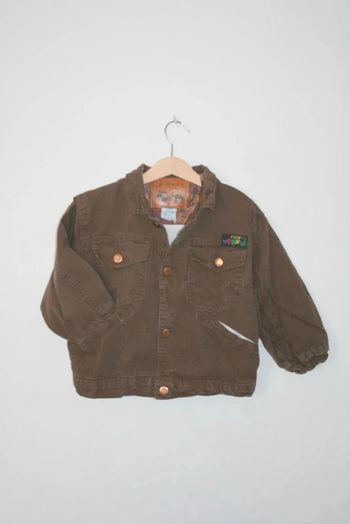 Veste imitation jeans chocolat doublée