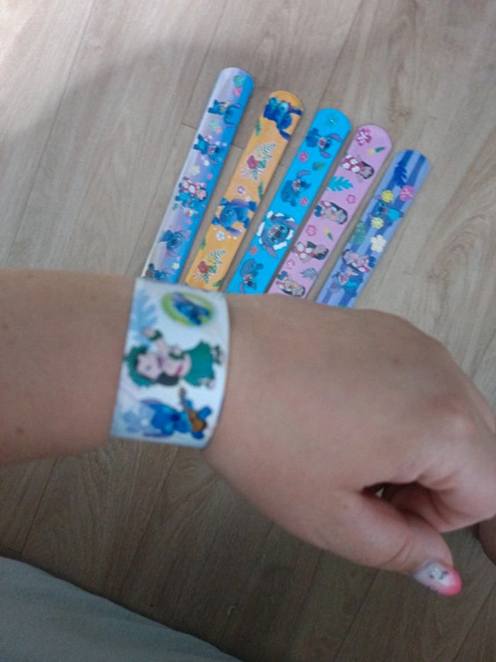 Lot de 6 bracelets clap Stitch ohana slap