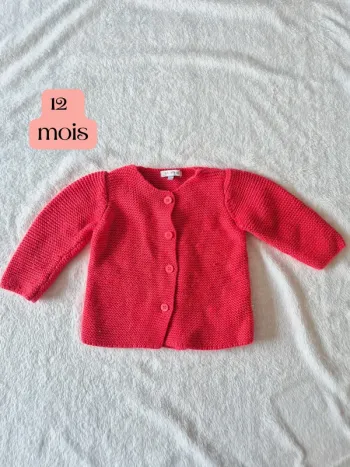 Gilet maille rouge 12 mois