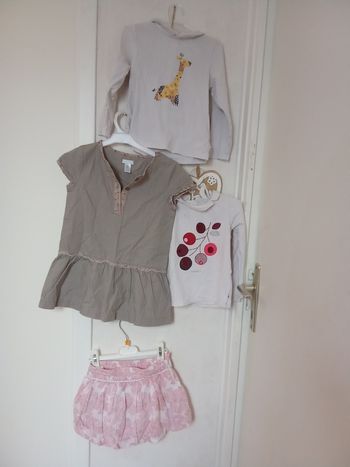 Lot mi saison été bébé fille obaibi 24 mois, robe, pulls, culotte