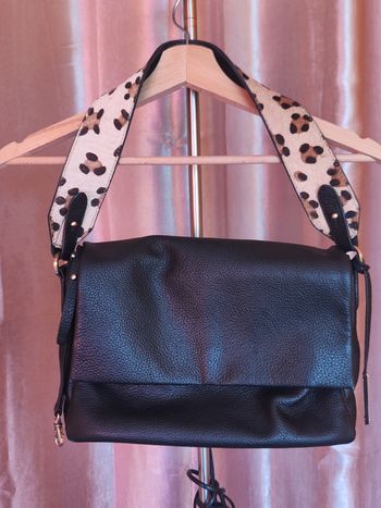 Sac noir simili cuir Galeries Lafayette – chic élégant bandoulière