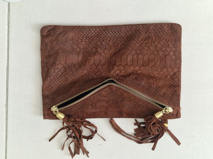 Pochette   Marron en Cuir Véritable - photo numéro 8