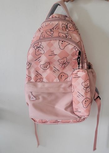 Sac à dos scolaire rose  kavaii et sa trousse