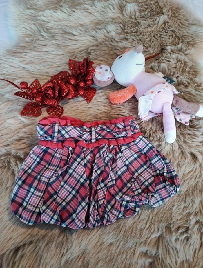 Jupe à carreaux rose tape à  l'oeil 3 mois - photo numéro 2