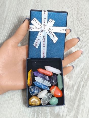 Coffret de 14 pierres naturelles avec boîte cadeau