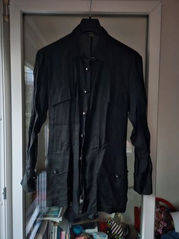 Chemise en lin noire vintage versace classic v2 taille 40