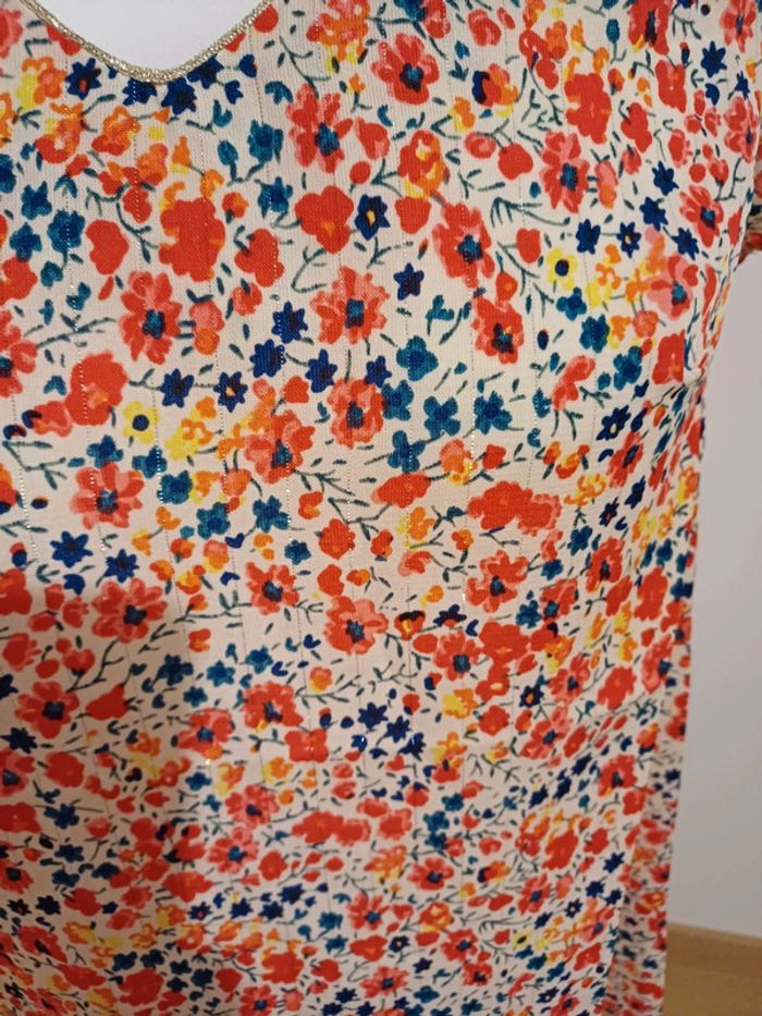 Blouse chic colorée fleurie neuve By One taille S/M 36/38 - photo numéro 4