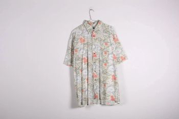Magnifique chemisette vintage 80's en coton motif abstrait (#240188)