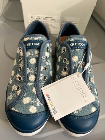 Baskets Geox fille denim brodés T31