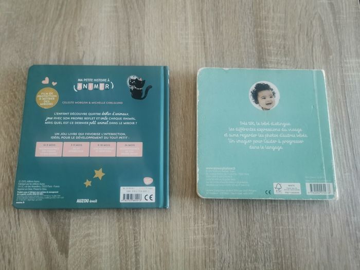 Lot de 2 livres pour bébé un sur les emotions et l'autre miroir - photo numéro 2