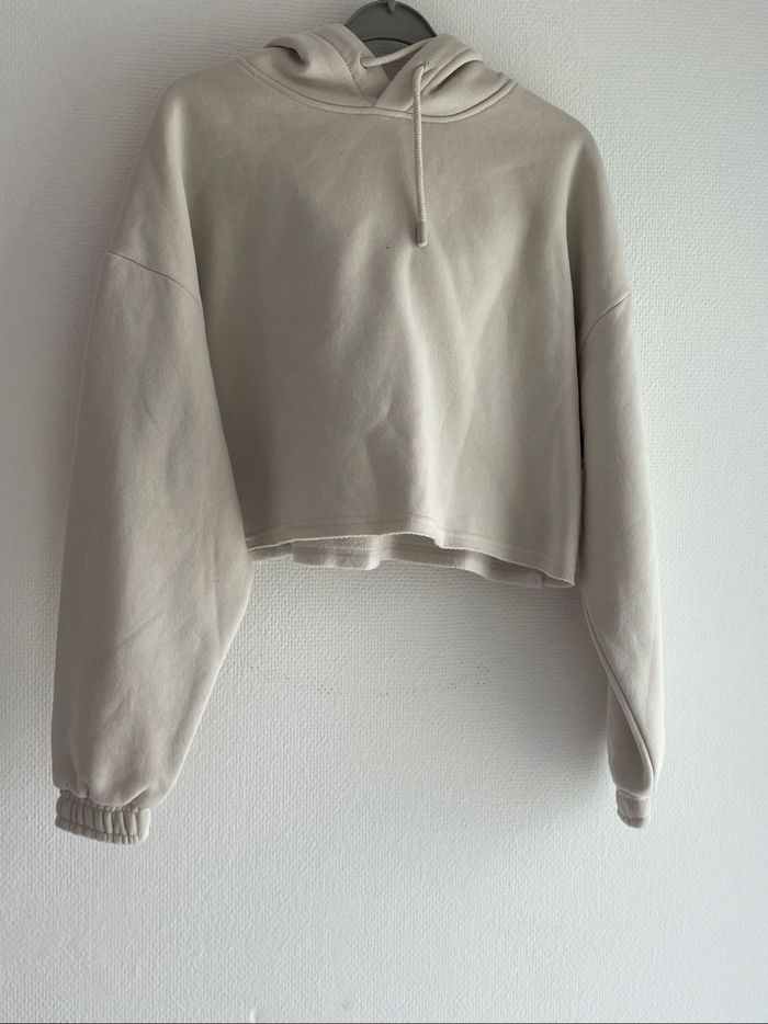Sweat shirt a capuche écru - photo numéro 3