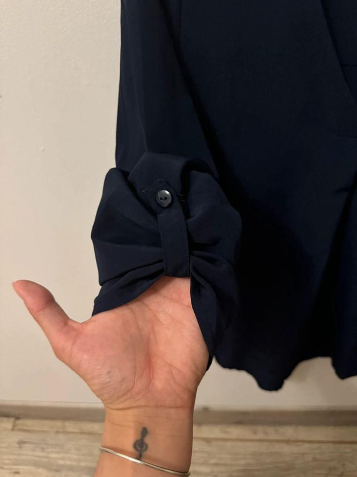 Blouse bleue marine T.1 rue des abbesses tbe - photo numéro 2