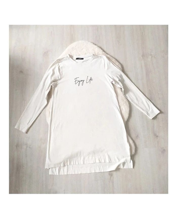 Robe grossesse manches longues blanc cassé extensible LC Waikiki taille L confortable