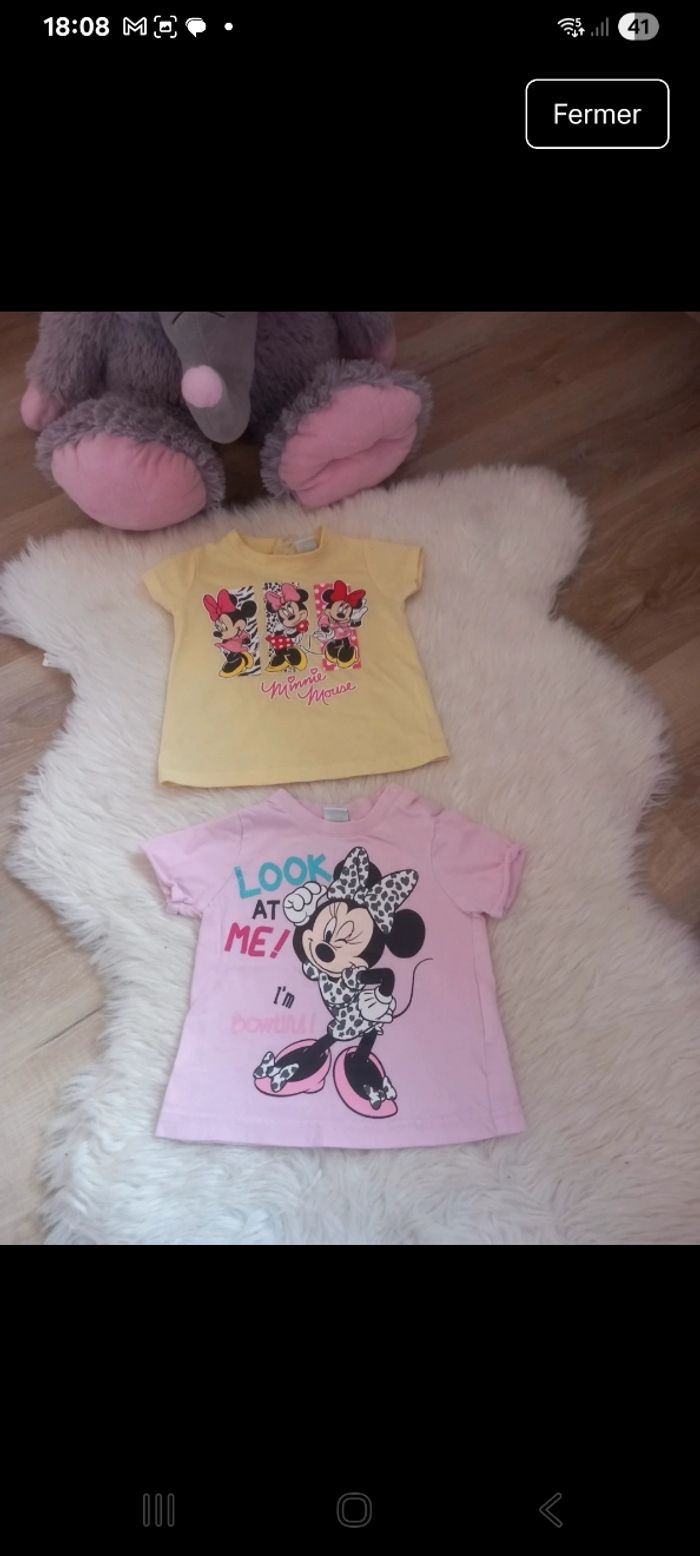 Lots de 2 tee-shirt 6 mois Disney