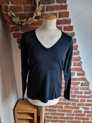Pull noir col V Devred M