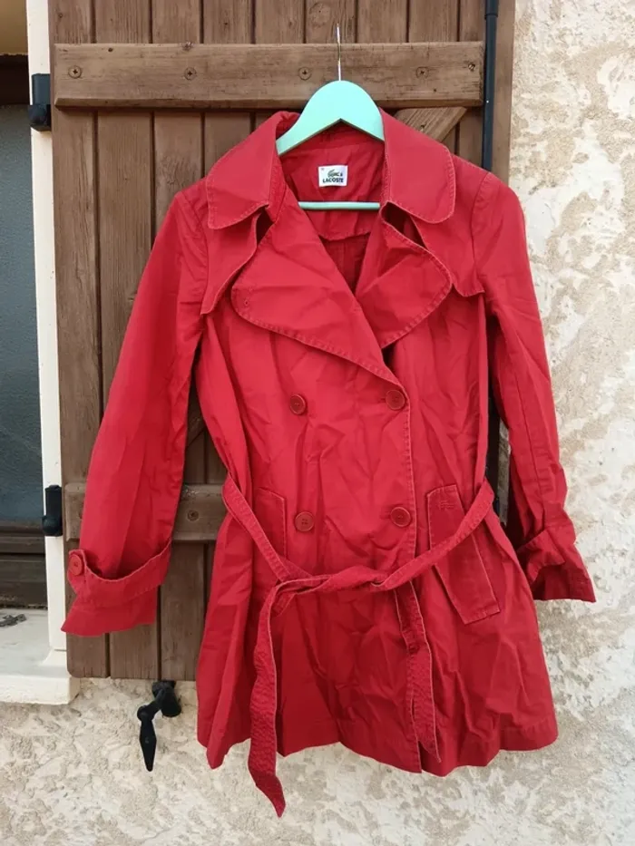 Trench rouge Lacoste vintage