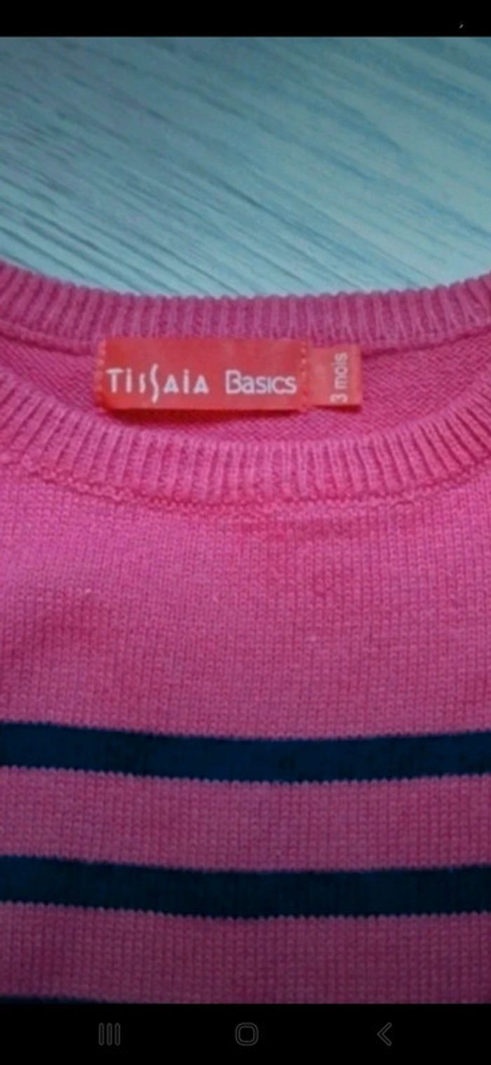 Pull fin à rayures manches longues Tissaia 3mois 👻 - photo numéro 3