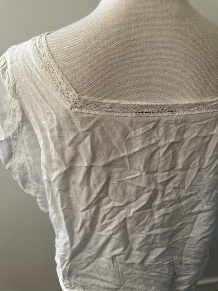 Blouse crop top en dentelle blanche FRNCH Paris T40 L - photo numéro 5