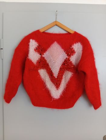 Pull rouge duveteux t34/36