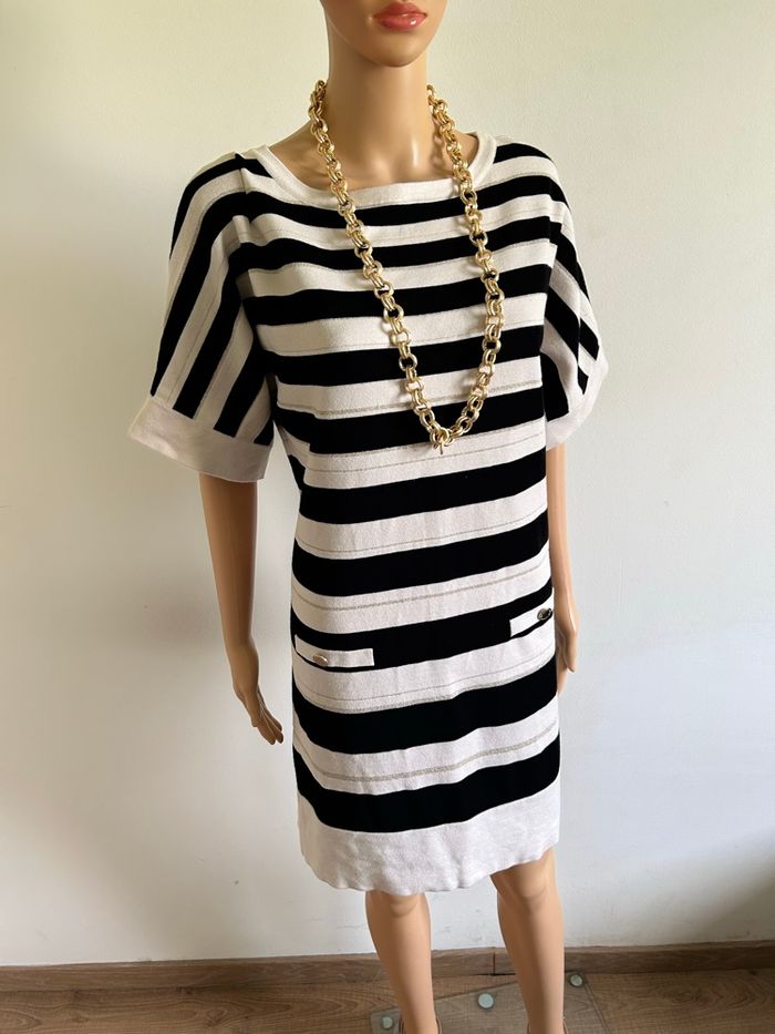 Robe pull beige et noire Morgan taille M bon état (léger défaut) - photo numéro 2