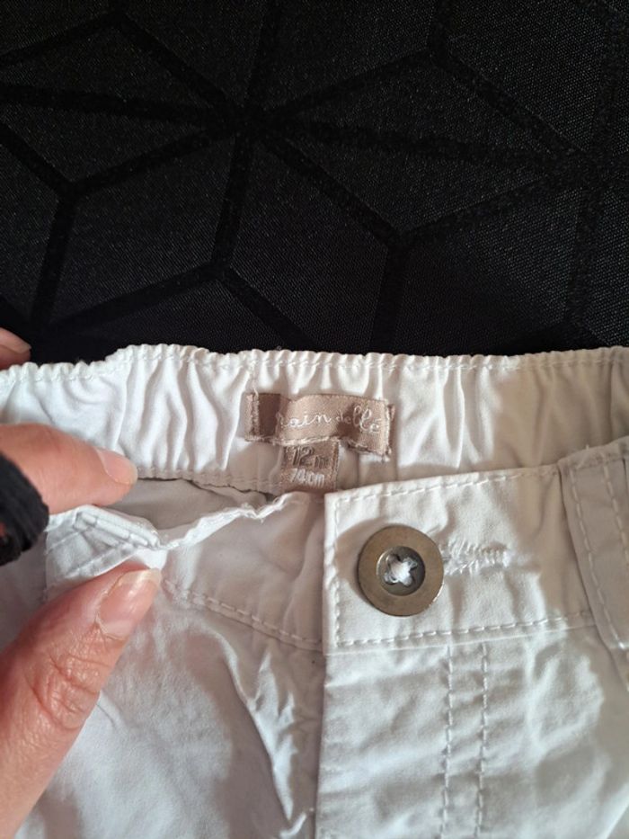 Ensemble short blanc Tee-shirt sans manche débardeurs orange crocodile 12mois grain de blé - photo numéro 7