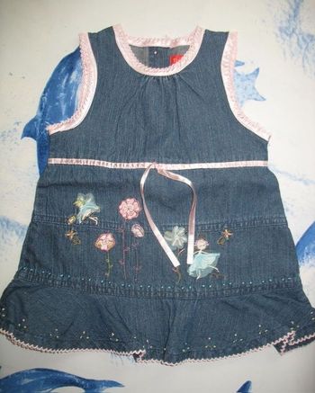 ROBE SM EN JEAN BÉBÉ FILLE "TISSAIA" - 6 MOIS - n°01