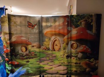 Bannière photo thème schtroumpf champignons