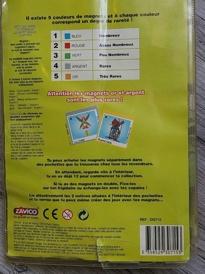 Digimon poster magnétique collection neuf et 12 magnets - photo numéro 5