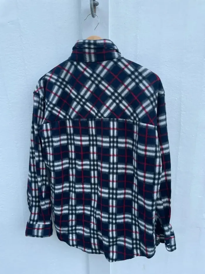 Lumberjack Flannel Plaid Polaire shirt chemise blue red black white Mens XL - photo numéro 8