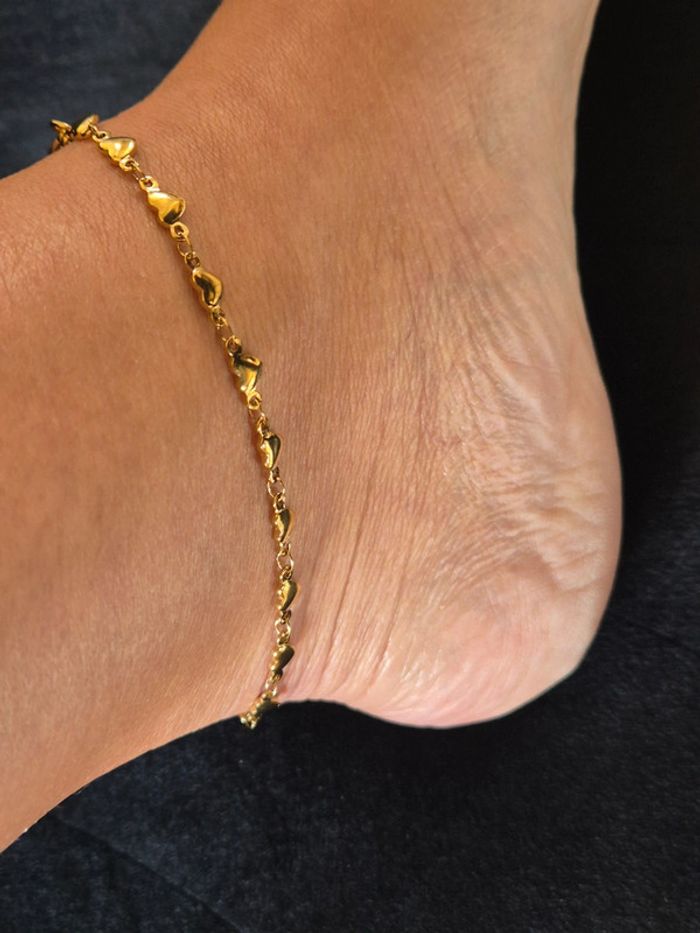 Jolie bracelet de cheville cœurs ideal plage - photo numéro 2