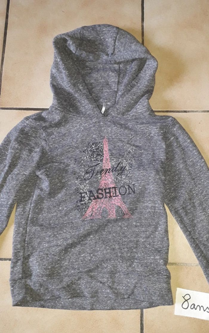 Pull à capuche léger 8 ans fille - photo numéro 2
