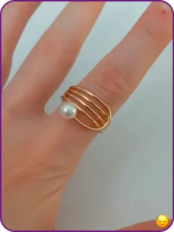 Bague doré en acier inoxydable
