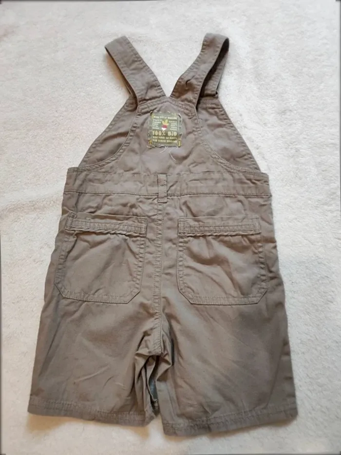 Salopette short kaki 12 mois - photo numéro 2