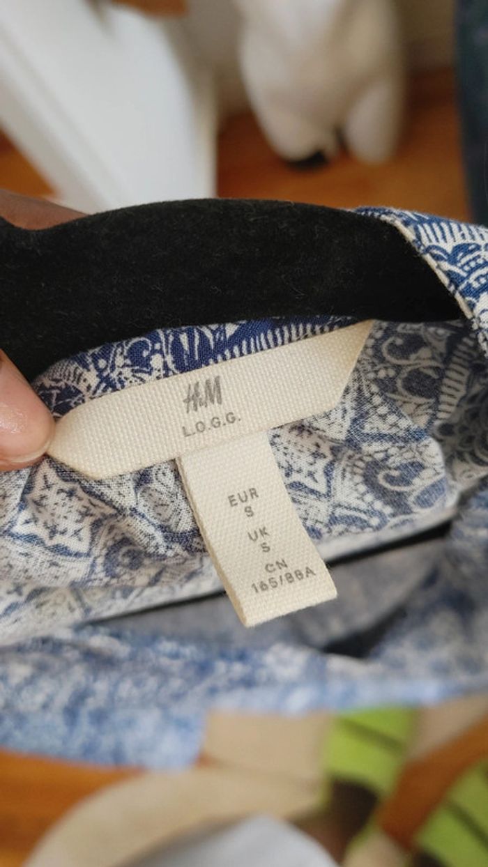 Robe casual légère à Motif bleu et blanc - photo numéro 10