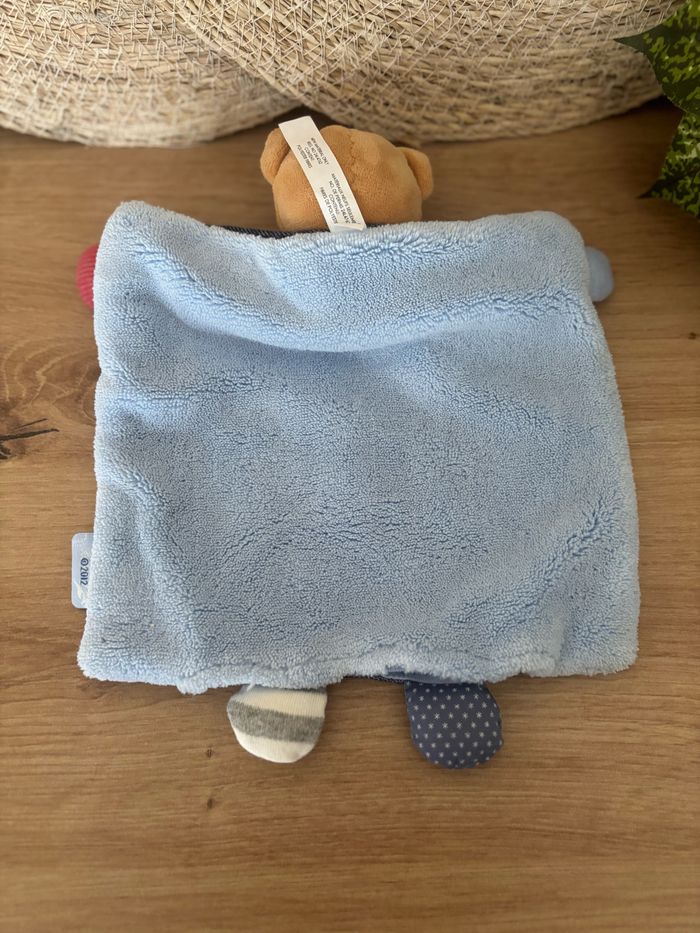 Doudou plat marionnette ours bleu jean kaloo - photo numéro 3