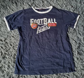 T-shirt marine avec écriture Football 5ans