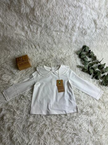 Blouse blanche bout chou taille 12 mois