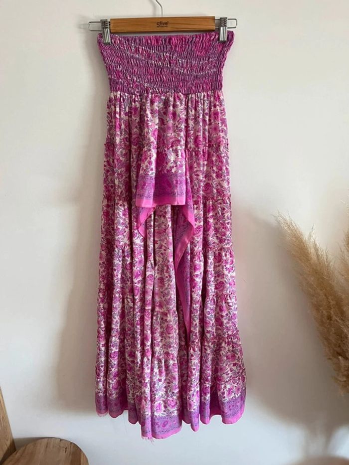 Ensemble fleuri rose en soie - photo numéro 6