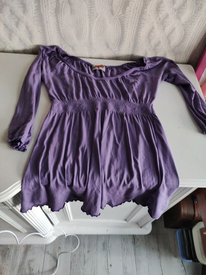 Tunique violette Zara taille M - photo numéro 4