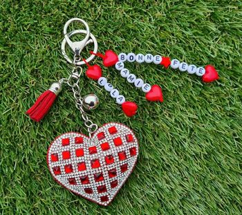 Porte clés cœur mamie