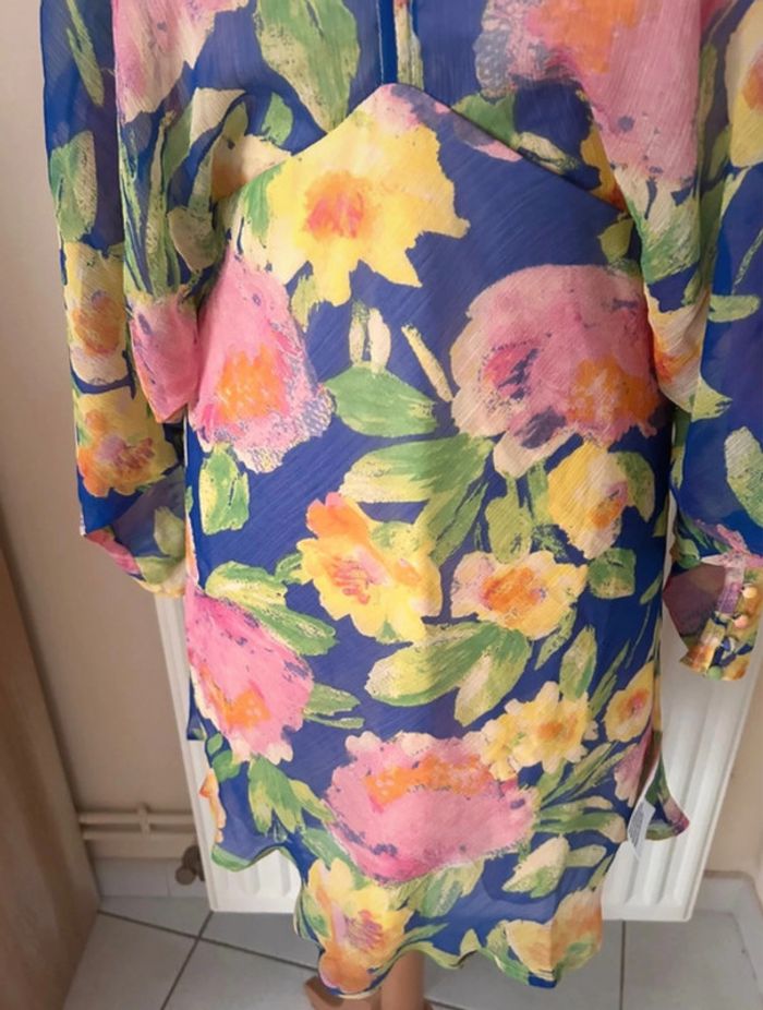 Robe d’été fleurie, bleue, Asos - photo numéro 7