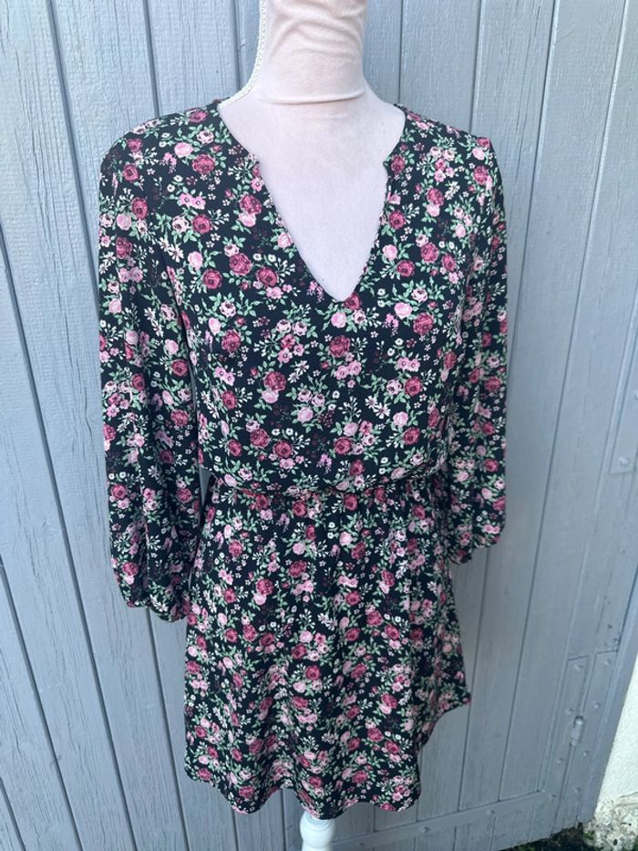 Robe manches longues fleurie colorée - photo numéro 2