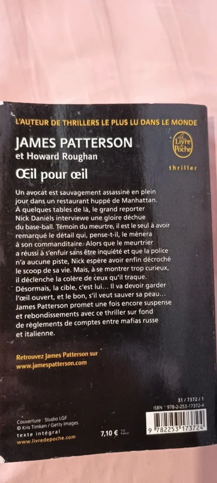 Livre œil pour œil Patterson - photo numéro 2