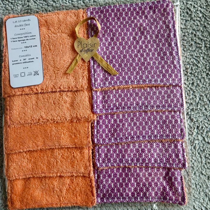 10 lingettes lavables 12x12 cm