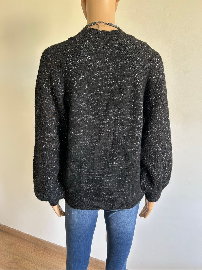 Pull noir et pailleté à manches longues Naf Naf taille S TBE - photo numéro 5