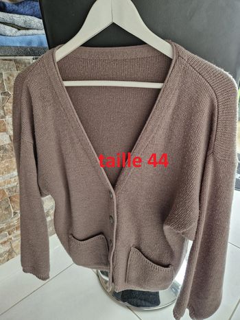1 veste marron gris taille 44 env